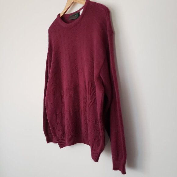 Vintage Northern Reflections By Parkhurst Maroon Farmhouse Knit Sweater Size L - Picture 4 of 15